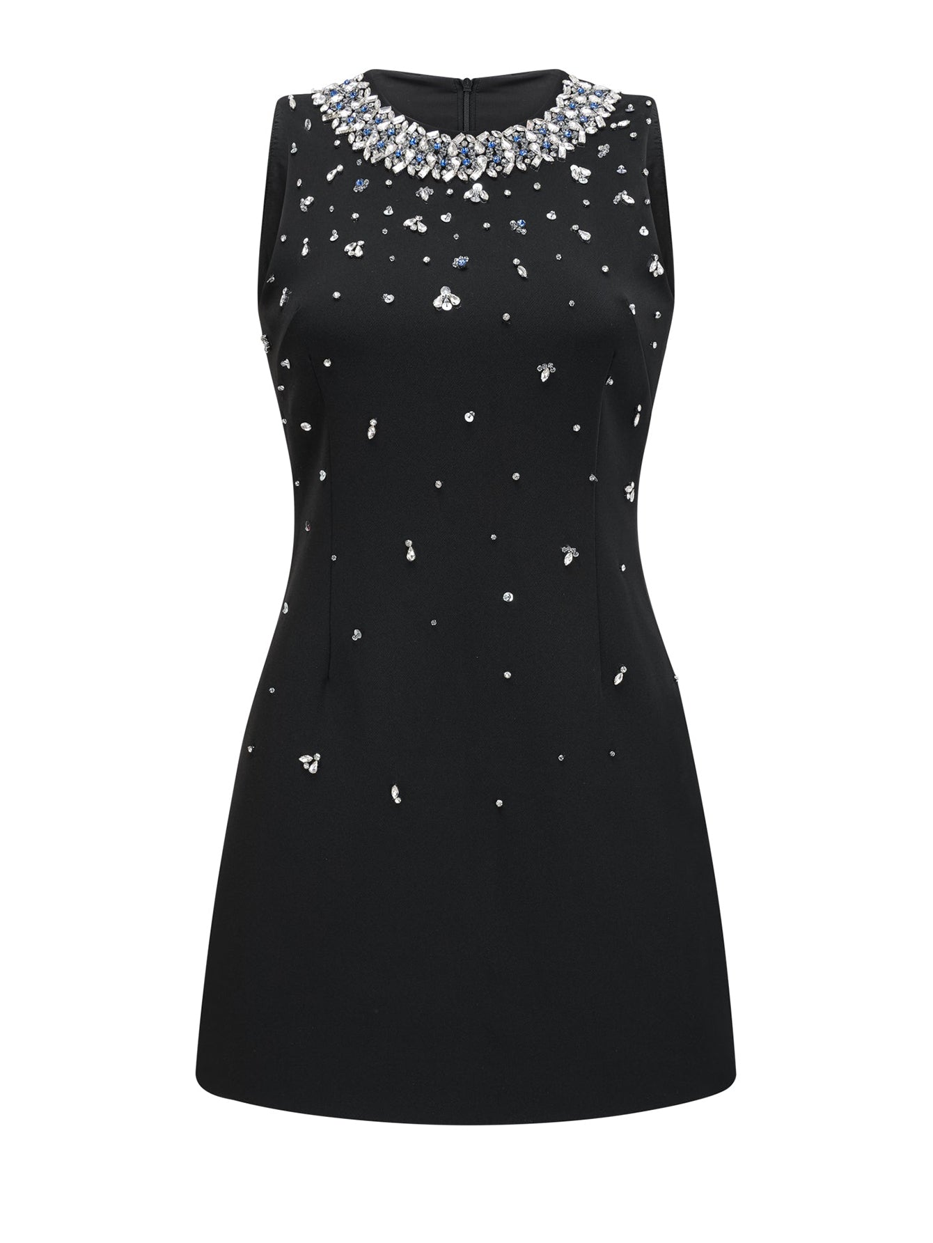 Beaded Cocktail Dress with Crystal Detailing