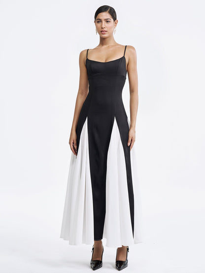 Elegance Color Block Maxi Slip Dress