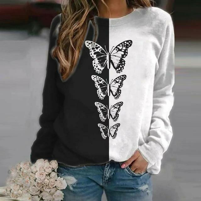 Elegant Butterfly Print T-Shirt