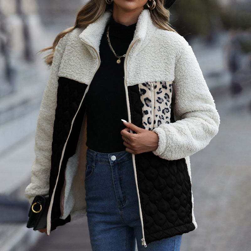 Patchwork Warm Plush Coat