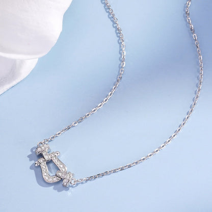 Horseshoe Buckle Zirconia Necklace