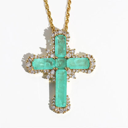 Zirconia Cross  Necklace