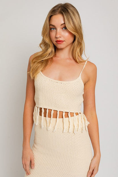 BETHANY TASSEL CROP TOP