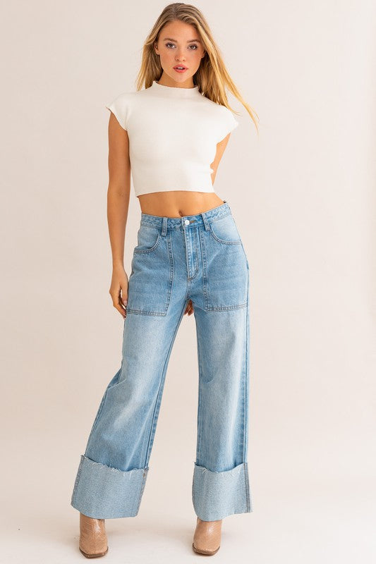 ZAVIA HIGH WAISTED RELAXED FIT JEANS