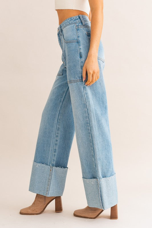 ZAVIA HIGH WAISTED RELAXED FIT JEANS