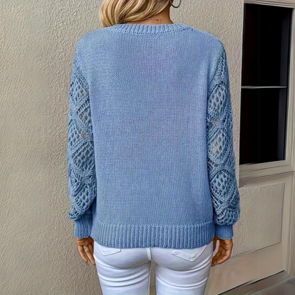 Raylene - V-Neck Knitted Sleeves Jumper