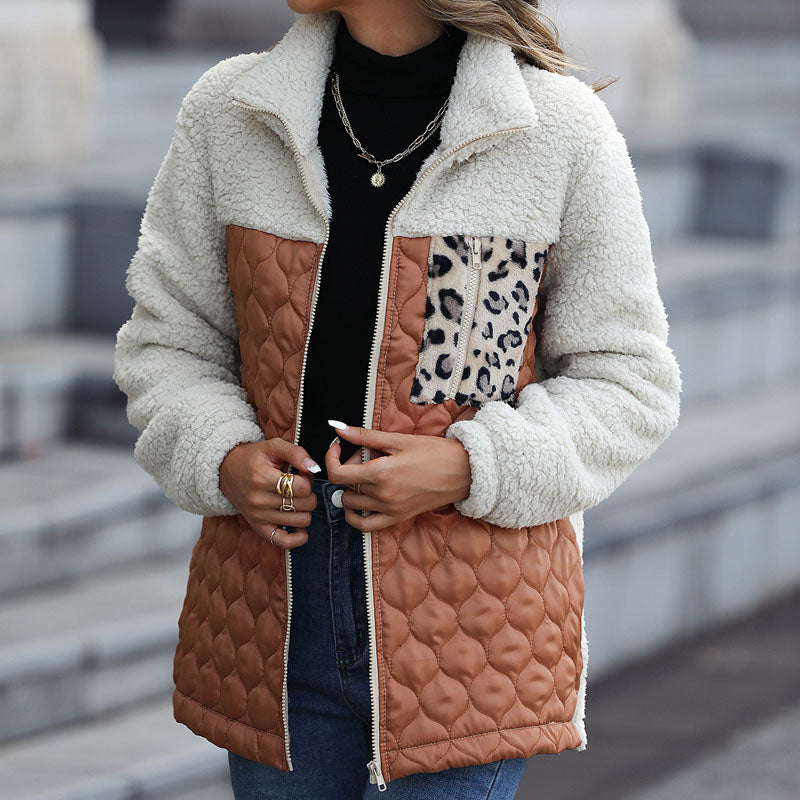 Patchwork Warm Plush Coat