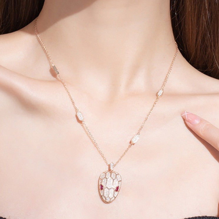 Snake Shaped Zirconia Necklace