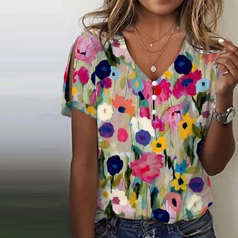 Colourful Floral Print Blouse