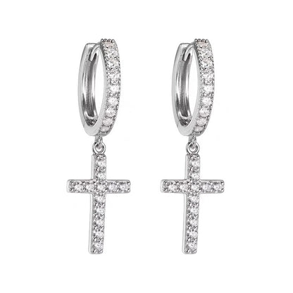 Zirconia Cross Earring