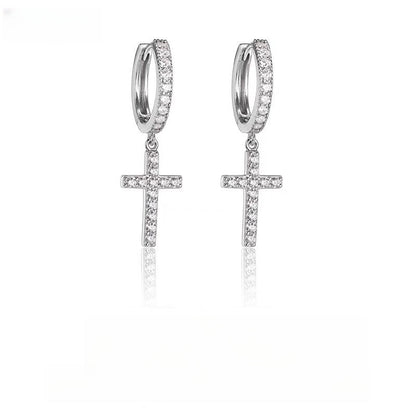 Zirconia Cross Earring