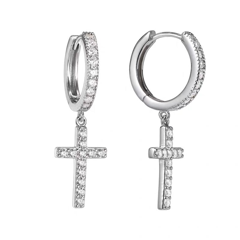 Zirconia Cross Earring