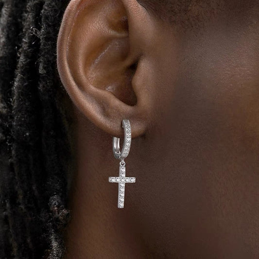 Zirconia Cross Earring