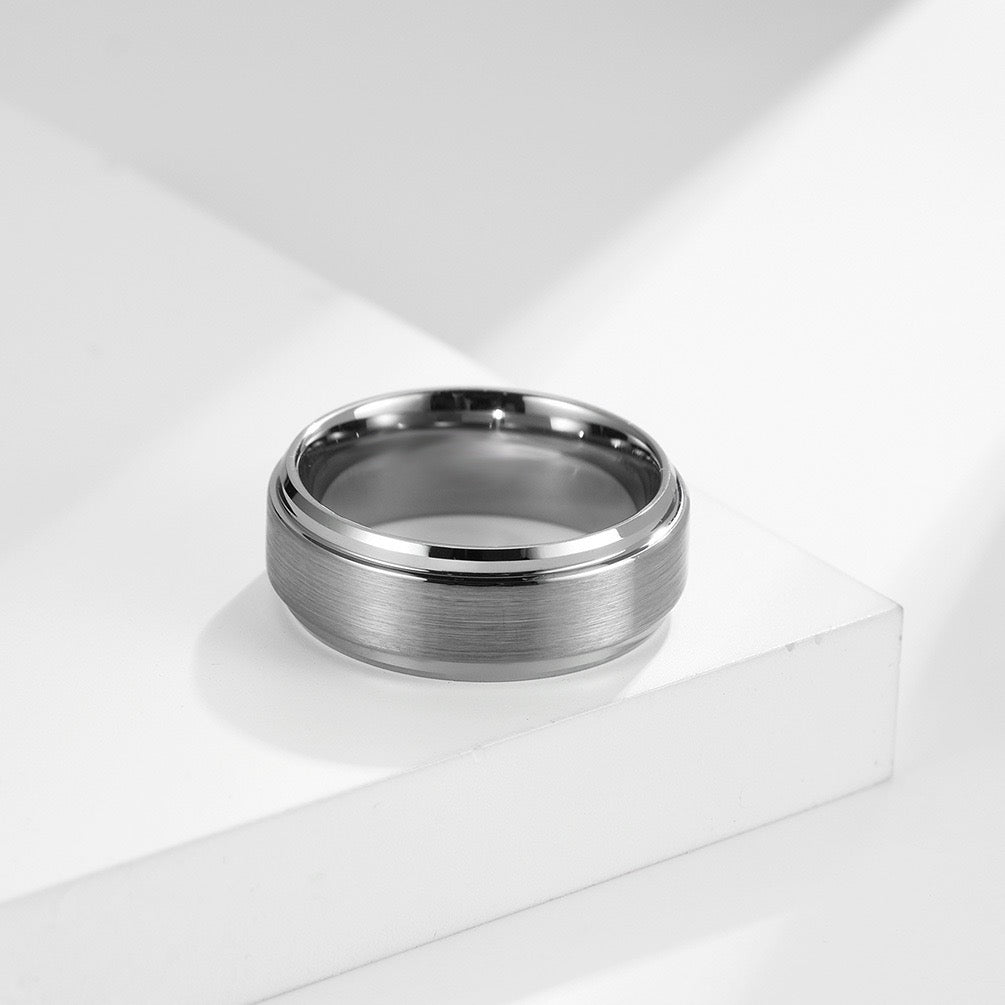 6MM-10MM BRUSHED TUNGSTEN RING