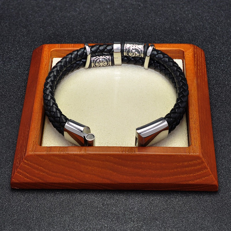 Viking Double Leather Bracelet