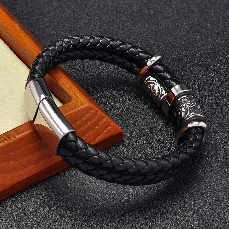 Viking Double Leather Bracelet