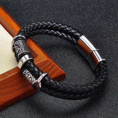 Viking Double Leather Bracelet