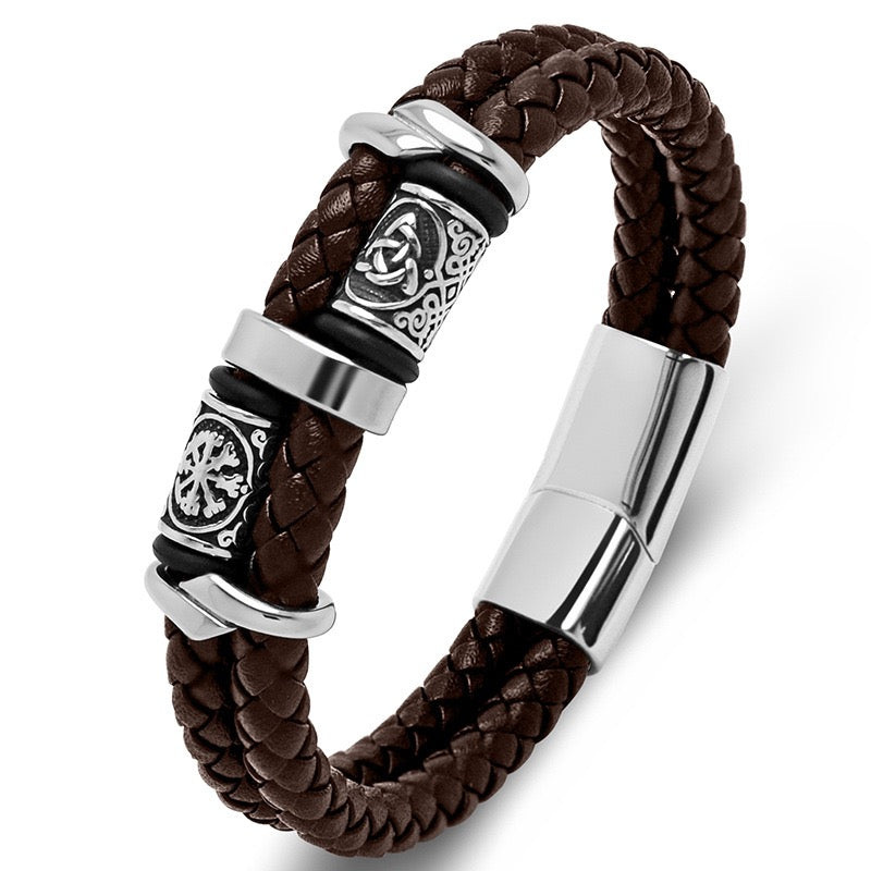 Viking Double Leather Bracelet