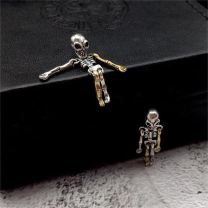 925 Silver Rotatable Skull Earring