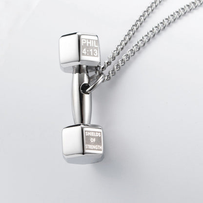 Dumbbell necklace, 316L stainless steel