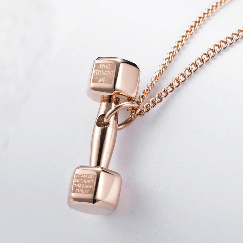 Dumbbell necklace, 316L stainless steel