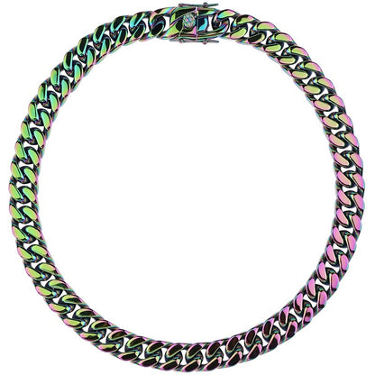 Rainbow Cuban Necklace