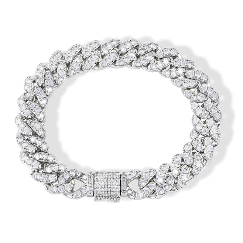 Two-tone Zircon Cuban Bracelet