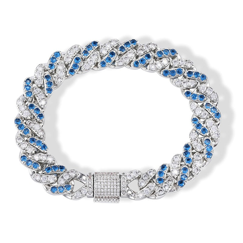 Two-tone Zircon Cuban Bracelet