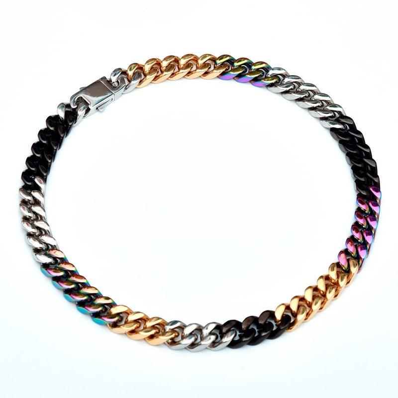 Colorful Cuban Chain (three-dimensional cut)