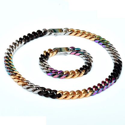 Colorful Cuban Chain (three-dimensional cut)