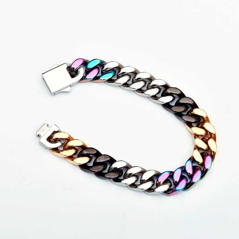 Colorful Cuban Chain (three-dimensional cut)