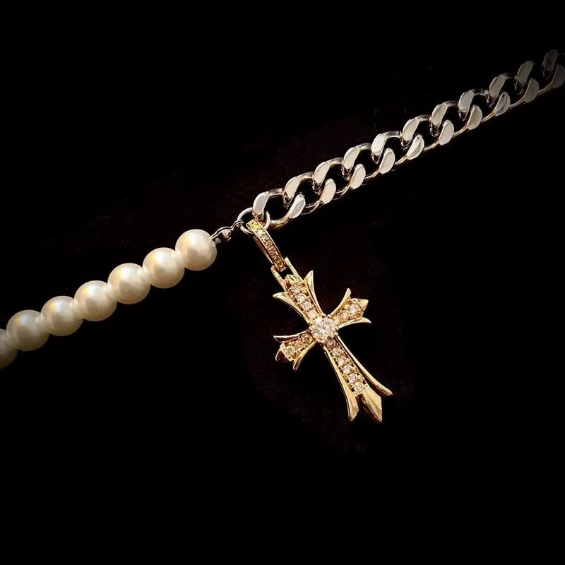 Pearl Cross Necklace