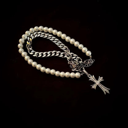 Pearl Cross Necklace