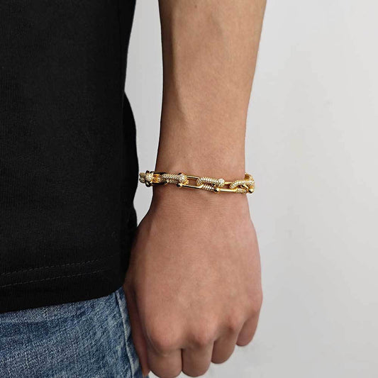 Hip Hop U Shaped Cuban Link Chain Bracelet