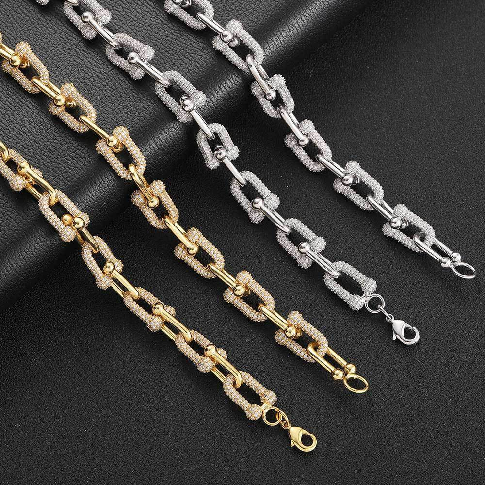 Hip Hop U Shaped Cuban Link Chain Bracelet