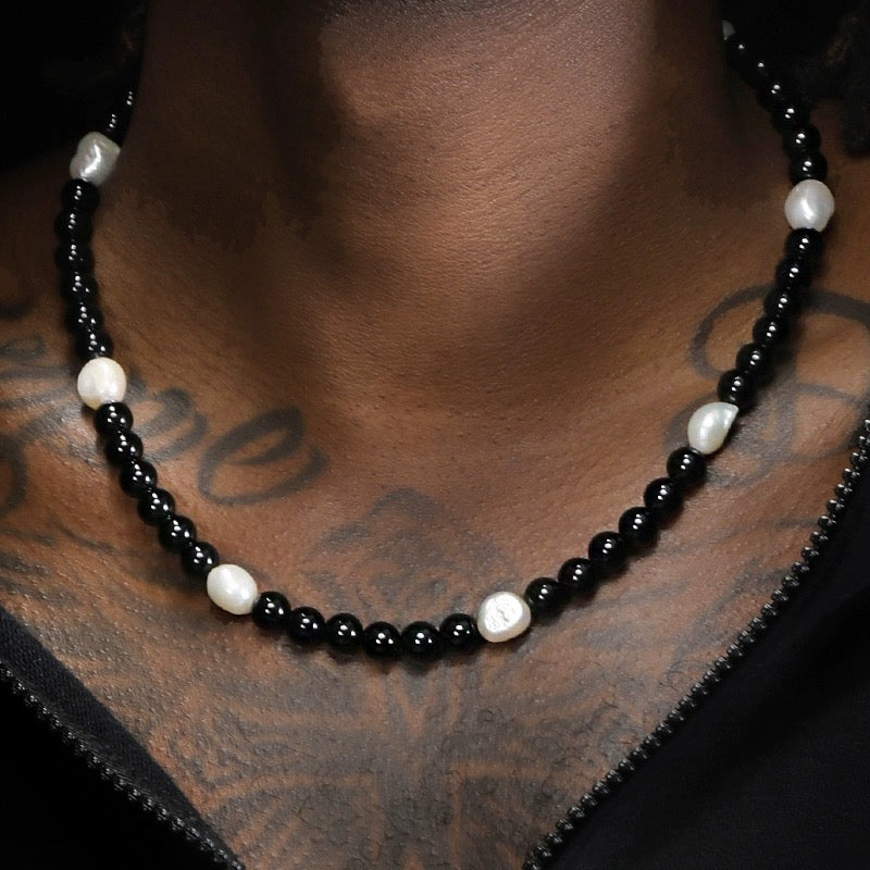 Black Onyx Pearl Necklace