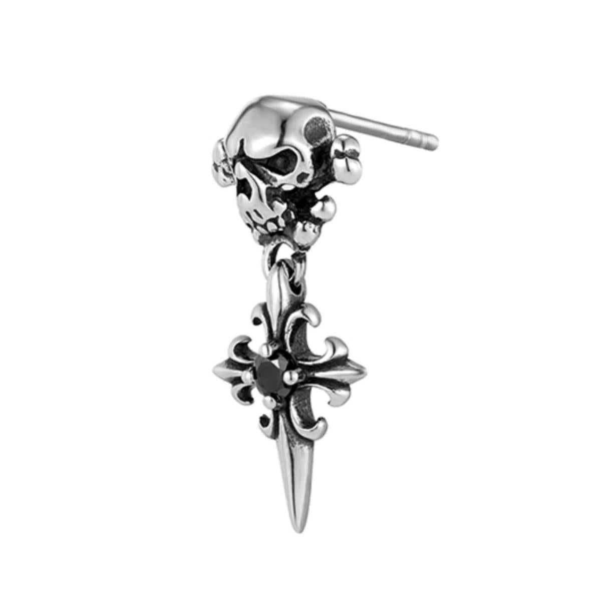 Zirconia Skull Earrings