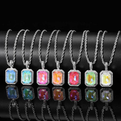 Iced Cubic Zirconia Gem Necklace