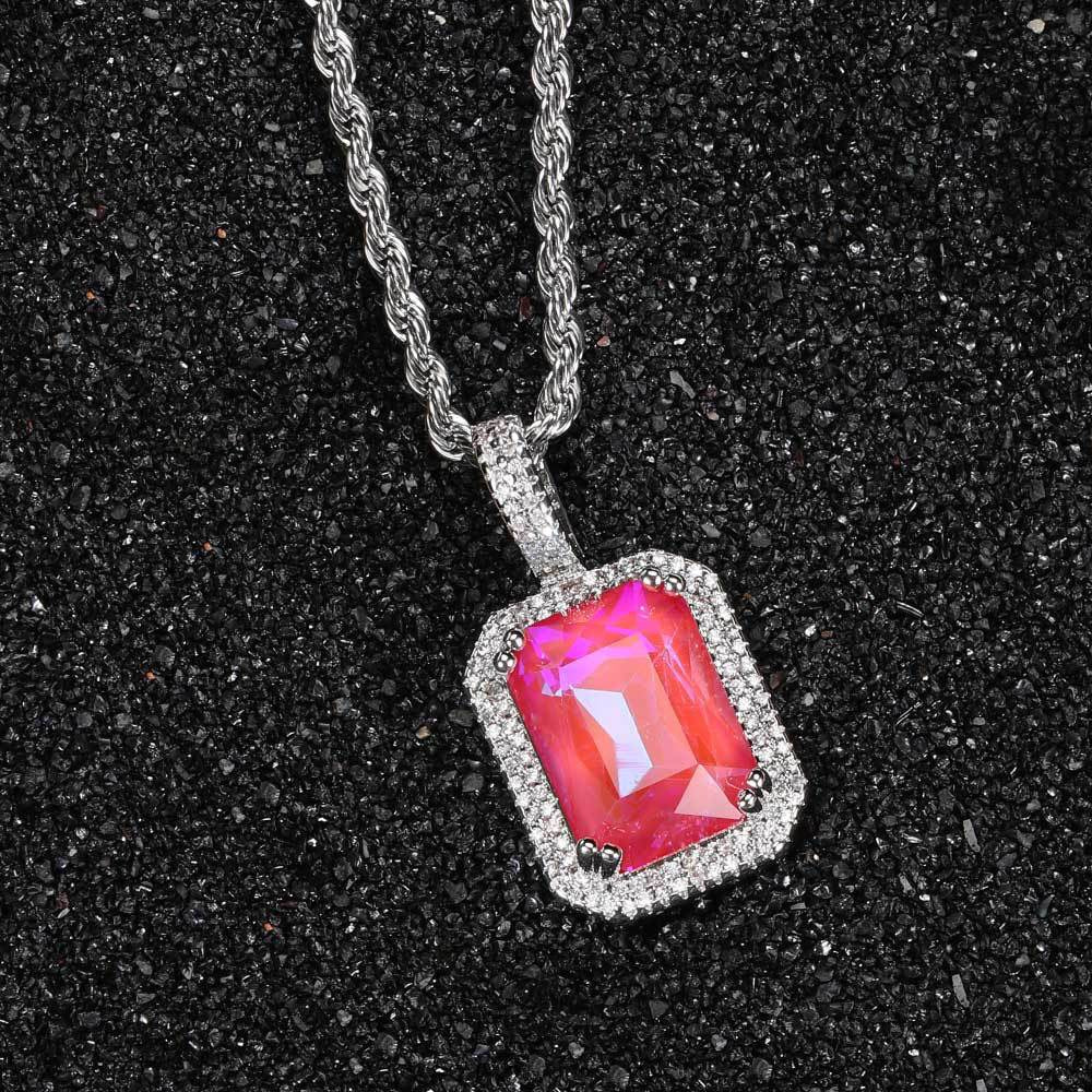 Iced Cubic Zirconia Gem Necklace