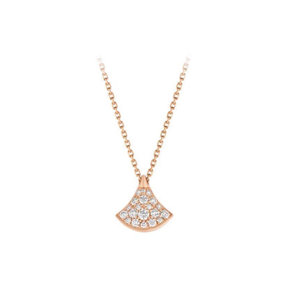 925 Silver Fan-Shaped Zircon Necklace