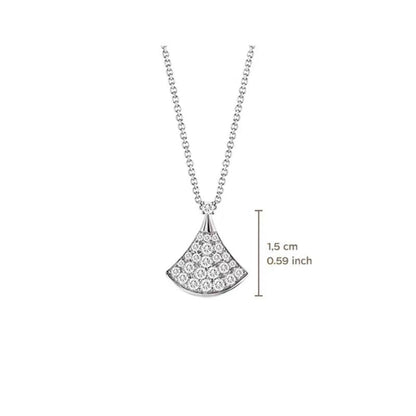 925 Silver Fan-Shaped Zircon Necklace