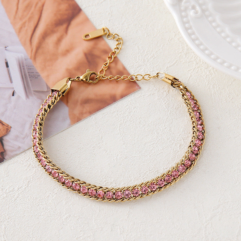 Colorful Zircon Tennis Bracelet