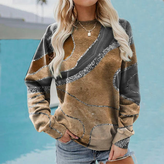 Casual Abstract Print Sweatshirt