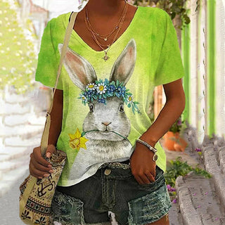 Rabbit Print Casual T-Shirt