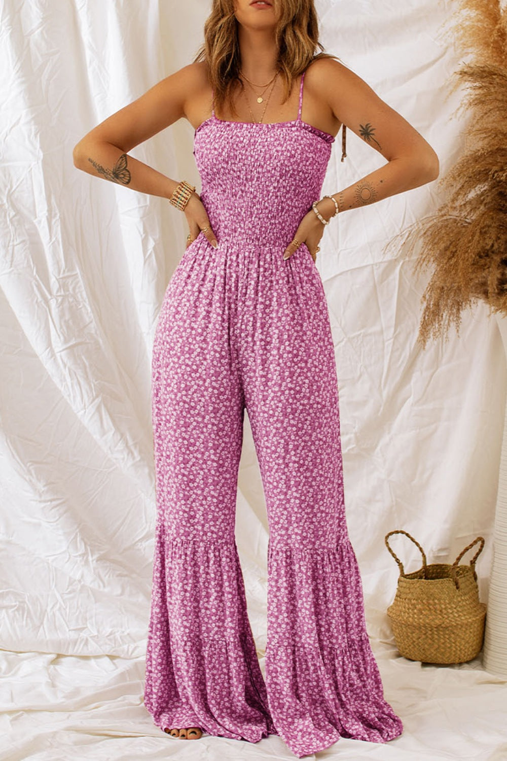 IRIS SMOCKED JUMPSUIT