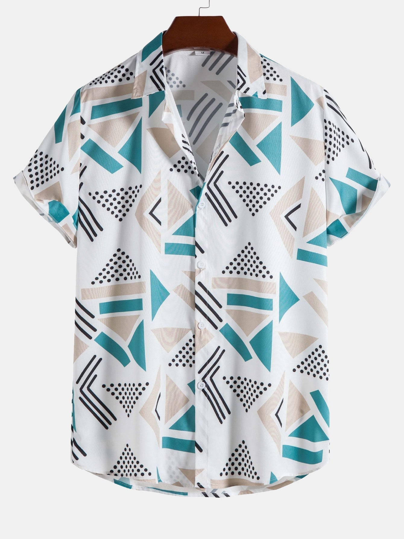 Shirt and Swim Shorts with Geometric Print