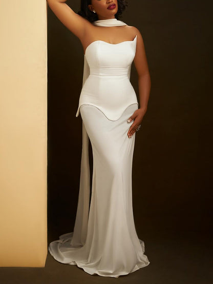 One Shoulder Elegant Corset Gown