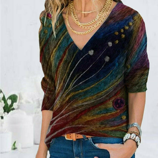 Vintage Colorful Printed T-Shirt