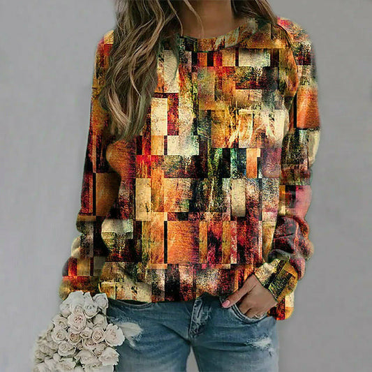 Colorful Plaid Print T-Shirt