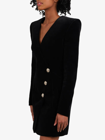 Slim Fit Velvet Suit Dress